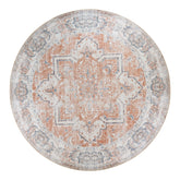 Robinson - Tapis Havana - Orange/Bleu - Chenille Polyester - Ø200 cm